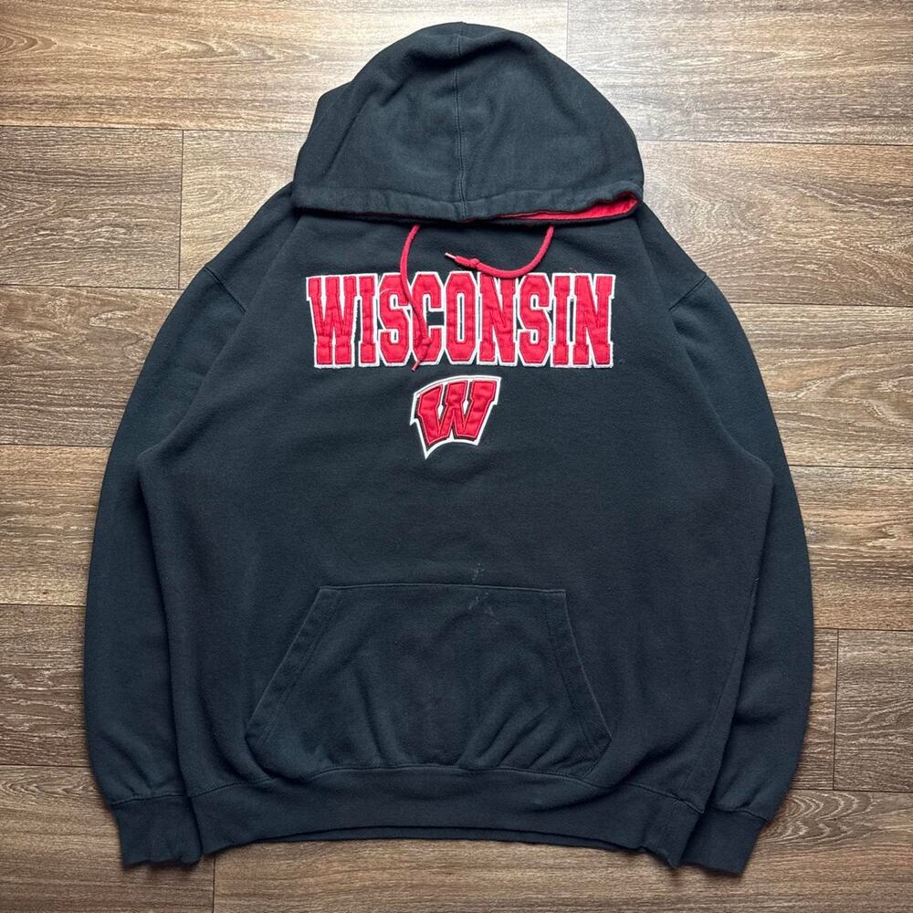 Y2K Black Wisconsin Badgers Hoodie
